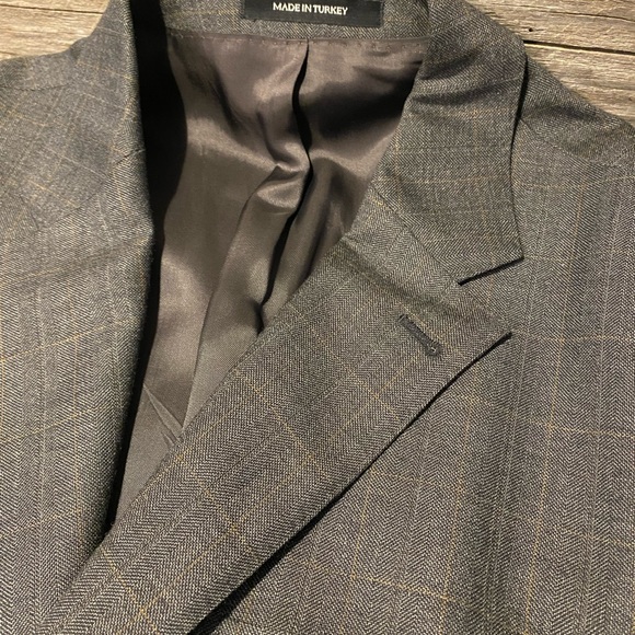 NWOT Italian Wool H&M Windowpane Check Blazer - Mens 40 Slim - Picture 5 of 16